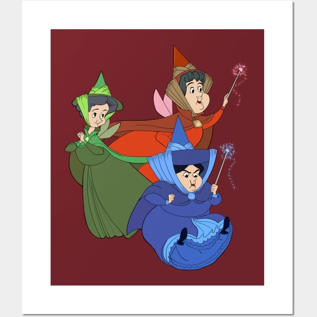 Flora, Fauna, and Merryweather Wall Art by Nykos